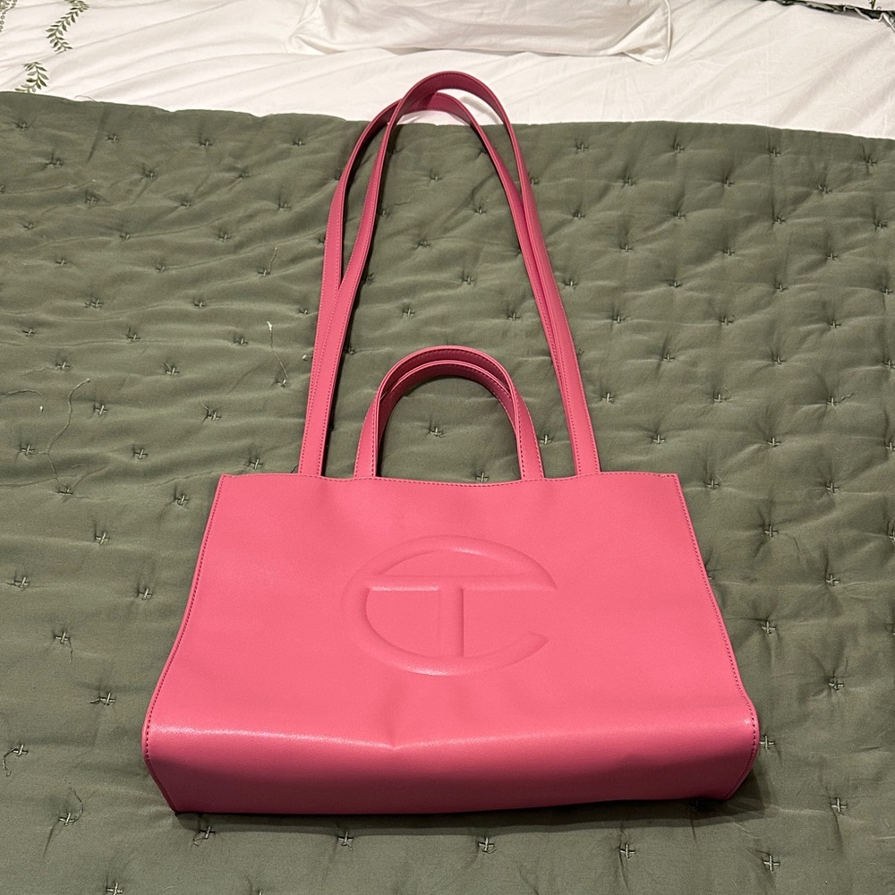Telfar Bright Pink Tote Bag Corned Beef